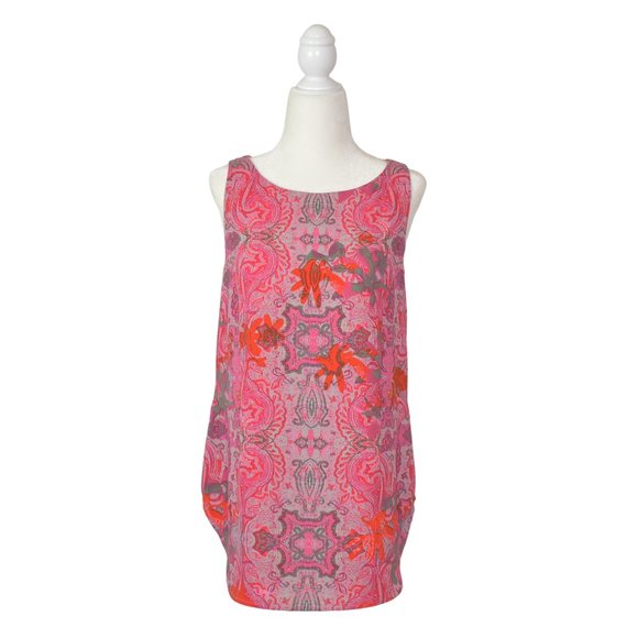 Cabi Jubilee Paisley Floral Sleeveless Top Size Small Blouse Pink Boho Casual - Picture 2 of 12